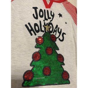 Merry Christmas Poof Girl Sleeper Top, Size 14 (bin C)